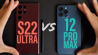 Samsung Galaxy S22 Ultra vs iPhone 12 Pro Max  SPEED TEST [upl. by Kiri174]