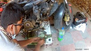 NSASRS200 Coolant amp Engine Oil mixing Problem Solved BAJAJ​  internal coolant leakage amp Heating [upl. by Weidar990]