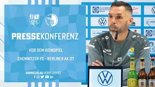 Chemnitzer FC  Pressekonferenz vor dem Heimspiel gegen Berliner AK 07 [upl. by Sielen]