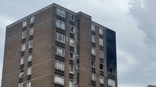 Tower block on fire in London on day of Grenfell inquiry report  AFP [upl. by Ube]