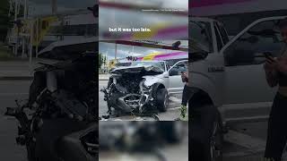 Train crashes into pickup truck stuck at crossing in dramatic video captured in Florida [upl. by Maclay]