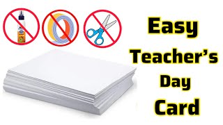 DIY Teachers Day Card Idea  Teachers Day Gift ideas Greeting Card For Teacher White paper craft [upl. by Tedman139]