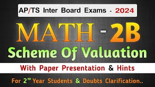 INTER MATH 2B SCHEME OF VALUATION  PAPER PRESENTATION TIPS  FOR TS  AP PUBLIC EXAMS  2024 [upl. by Radbourne]