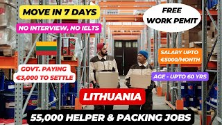 🇱🇹 Lithuania Free Work Visa In 7 Days  55000 Helper amp Packing Jobs  No Interview 🇱🇹 [upl. by Eillime]