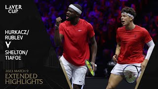 HurkaczRublev v SheltonTiafoe Extended Highlights  Laver Cup 2023 Match 9 [upl. by Rome158]