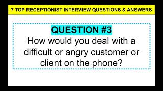 7 RECEPTIONIST INTERVIEW Questions and Answers PASS [upl. by Yllak]