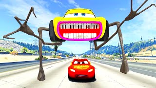 Escape From Lightning McQueen Piano Visitor Eater  Monsters Cars Ride Chase  BeamNG Drive [upl. by Raymund]