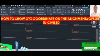 HOW TO SHOW XYZ COORDINATE ON THE ALIGNMENT amp OFFSET IN CIVIL3D in urdu hindi [upl. by Yves935]