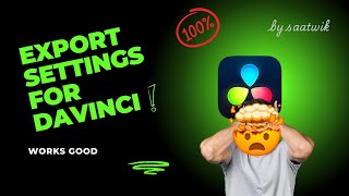 Export settings in da Vinci resolve editing app and colour grading tutorials …works 100 [upl. by Benilda]