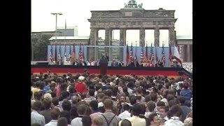 President Ronald Reagans Speech at the Berlin Wall June 12 1987 [upl. by Adoree991]