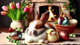 The Easter Bunny  An Adorable quotFurry Friendsquot Fireplace Ambience [upl. by Dnaltiac678]