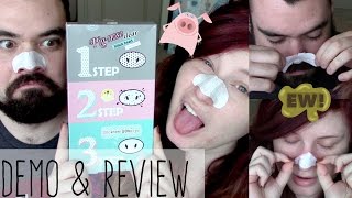 HOLIKA HOLIKA PIG NOSE CLEAR BLACKHEAD 3 STEP KIT DEMO amp REVIEW [upl. by Mit]