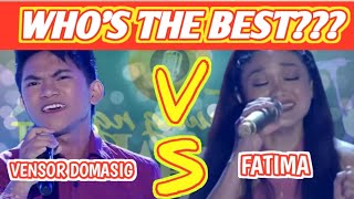 VENSOR DOMASIG vs FATIMA  WHOS THE BEST Tagisan Ng galing [upl. by Sikras]