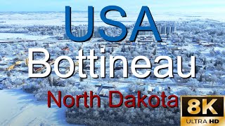 Forestry Park Bottineau North Dakota USA winter 2024 Landscape 8K cinematography AI [upl. by Surazal]