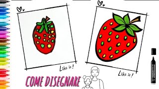 Disegno Facile per bambini  Fragola tutorial [upl. by Opalina]