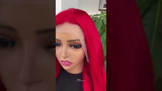 26in Red As Pic 13x4 Transparent Lace Frontal Wig China Hair Factory Hair Supplier My Dream Hair [upl. by Erdnael]