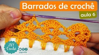 Bicos de crochê simples fácil e rápido para iniciantes  aula 6  JNY Crochê [upl. by Kee455]