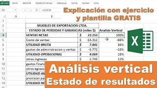 Análisis Vertical del Estado de Resultados Ejercicio con interpretación [upl. by Nimajeb]