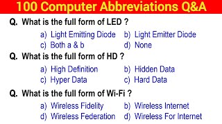 Computer Abbreviations Questions and Answers [upl. by Nohtan]