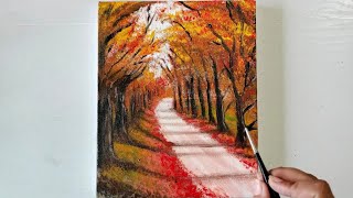 Painting Spring trees  Spring Painting  Acrylic Painting for beginners 21 [upl. by Ahsinal162]