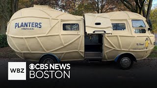 The Planters Nutmobile stops in Boston [upl. by Greenes]