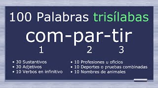 100 Palabras trisílabas tres sílabas [upl. by Itnuahsa]