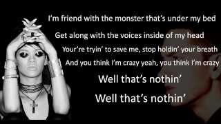 Eminem  The monster feat Rihanna Lyrics No Music [upl. by Arbas]