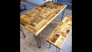 DIY  Tutoriel CréationFabricationRéalisation plateau de table vintage en bois de récupération [upl. by Atnoved]