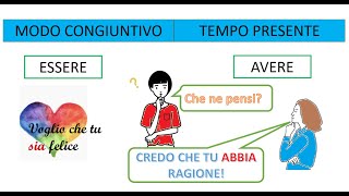 Italiano per stranieri Lezione 120 MODO CONGIUNTIVO TEMPO PRESENTE AUSILIARI ESSERE E AVERE [upl. by Livy]