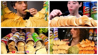 CHIPS COMPILATION PRINGLES ASMR CHIPS MUKBANG BAMİFOOD [upl. by Ailemac135]