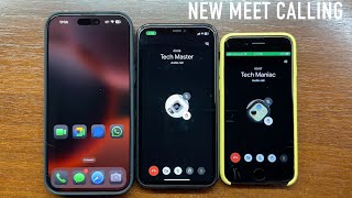 Google Meet ExDuo Legacy Calling vs New Calling Design Outgoing amp Incoming Calls iOS 18 vs iOS 15 [upl. by Rochella]