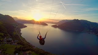 A wonderful Paragliding evening flight from Niederbauen to Emmetten CH [upl. by Janka]