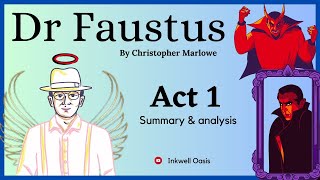 Dr faustus tragic hero by Christopher Marlowe morality play Act 1 scene 1 to 8 summary amp analysis [upl. by Siryt]