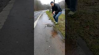 S017 Unclogging a storm drain from a road in Germany shorts [upl. by Vladamir]