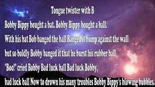 Tongue twister with B  Bobby Bippy bought a bat Bobby Bippy bought a ball [upl. by Ria]