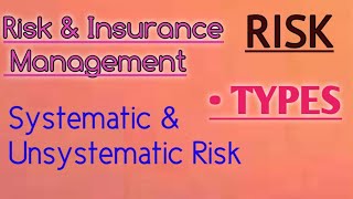 Classification of Risk  Systematic Risk  Unsystematic Risk [upl. by Prosper651]