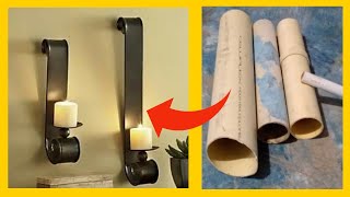 🕎Como hacer candelabros de pared 🕎 como hacer un candelabro con material reciclado [upl. by Lilllie358]