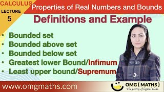 Upper Bound  Lower bound  Least Upper Bound  Greatest Lower Bound  Definitions  Example  Bsc [upl. by Colan250]