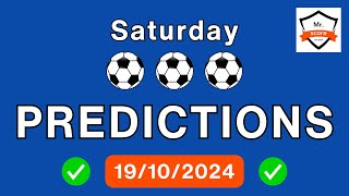 Football Predictions Today 191024 Soccer Predictions Today  Football Tips  Soccer Tips [upl. by Faunie114]