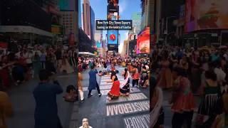 Navratri Special Gujarati Garba and Bengali Sindoor Khela in Durga Puja at Times Square in New York [upl. by Selin763]