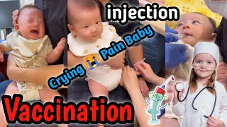 Baby Injection Video 💉 Vaccine Child Crying Pain Full injection [upl. by Ytram]