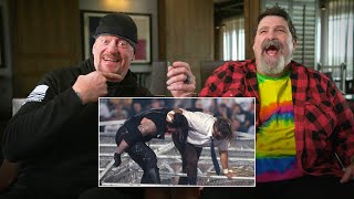 The Undertaker and Mick Foley watch iconic Hell in a Cell Match WWE Playback [upl. by Eatnoed]