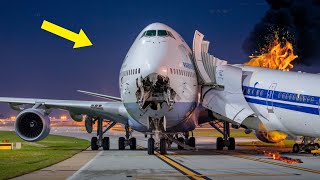 Boeing 747 plane accident in airport  Plane Crash landing In Airport [upl. by Opiak]