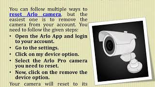 Some Steps for Reset Arlo Pro Camera  Arlo App [upl. by Rechaba]