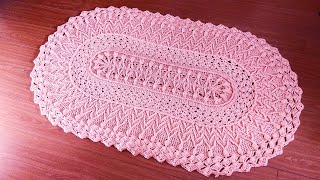 crochet home rug 42 oval pattern crochet mandalahome alpombra crochetTapis de maison au crochet [upl. by Afrikah42]