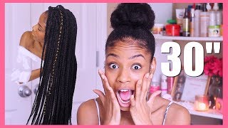 30quot INDIVIDUAL CROCHET BOX BRAIDS NO CORNROWS REVIEW [upl. by Azar]