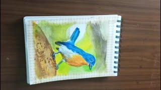 Bird painting with acrylic colour [upl. by Tehcac]