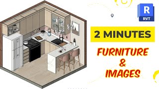 2MINUTE REVIT HOW TO ADD FURNITURE amp IMAGES IN REVIT 2023  Tutorials [upl. by Akedijn]