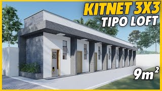 KITNET 9m² DECORADA  LOFT 3x3 [upl. by Arytal]