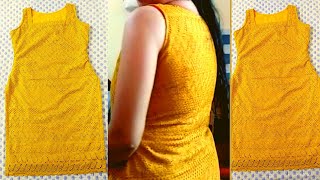 sleeveless Kurti Cutting sleeveless suit cutting cut sleeve kurti bina baju ki kurti cutting [upl. by Omari]